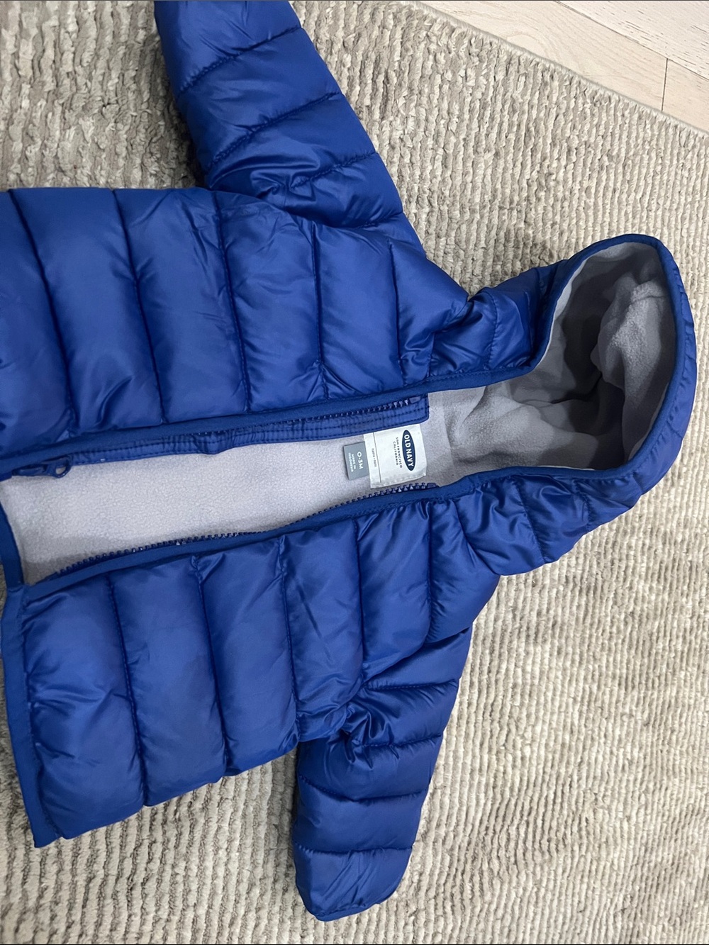 Old Navy Baby Boy- Blue Puffer Jacket with Hood
